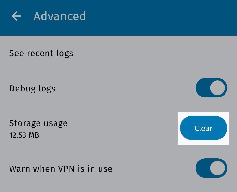 Tap Clear button